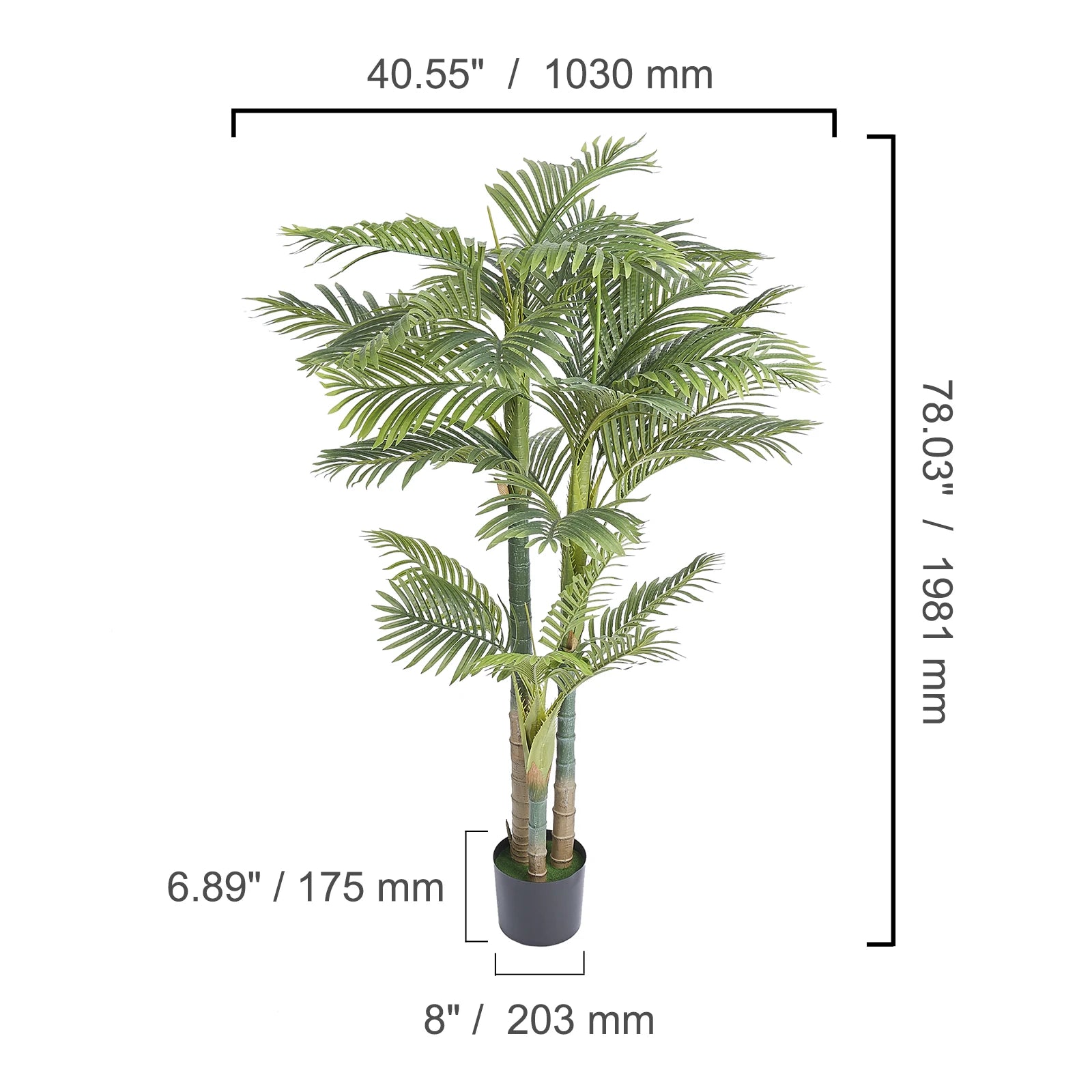 Palm Tree 4/5/6 FT Faux Plant Secure PE Material & Anti-Tip Tilt Protection