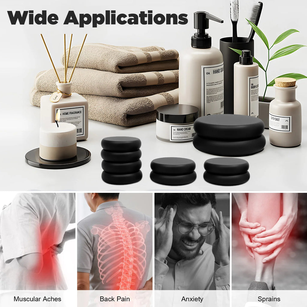 Professional Hot Stone Massage Kit with Heater, 20pcs Natural Volcanic Basalt Stones