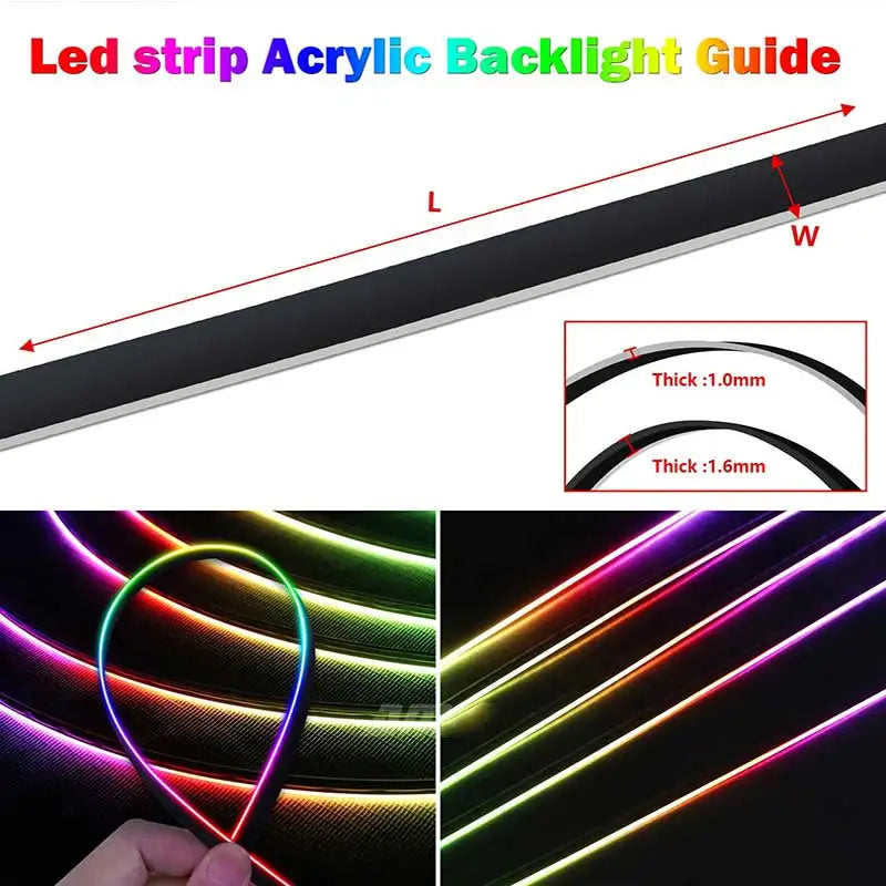 Dreamcolor Acrylic Interior LED Lights With Wireless APP, RGB 10 With 1,  593 LED Fiber Optic Ambient Lighting Kit, Soun