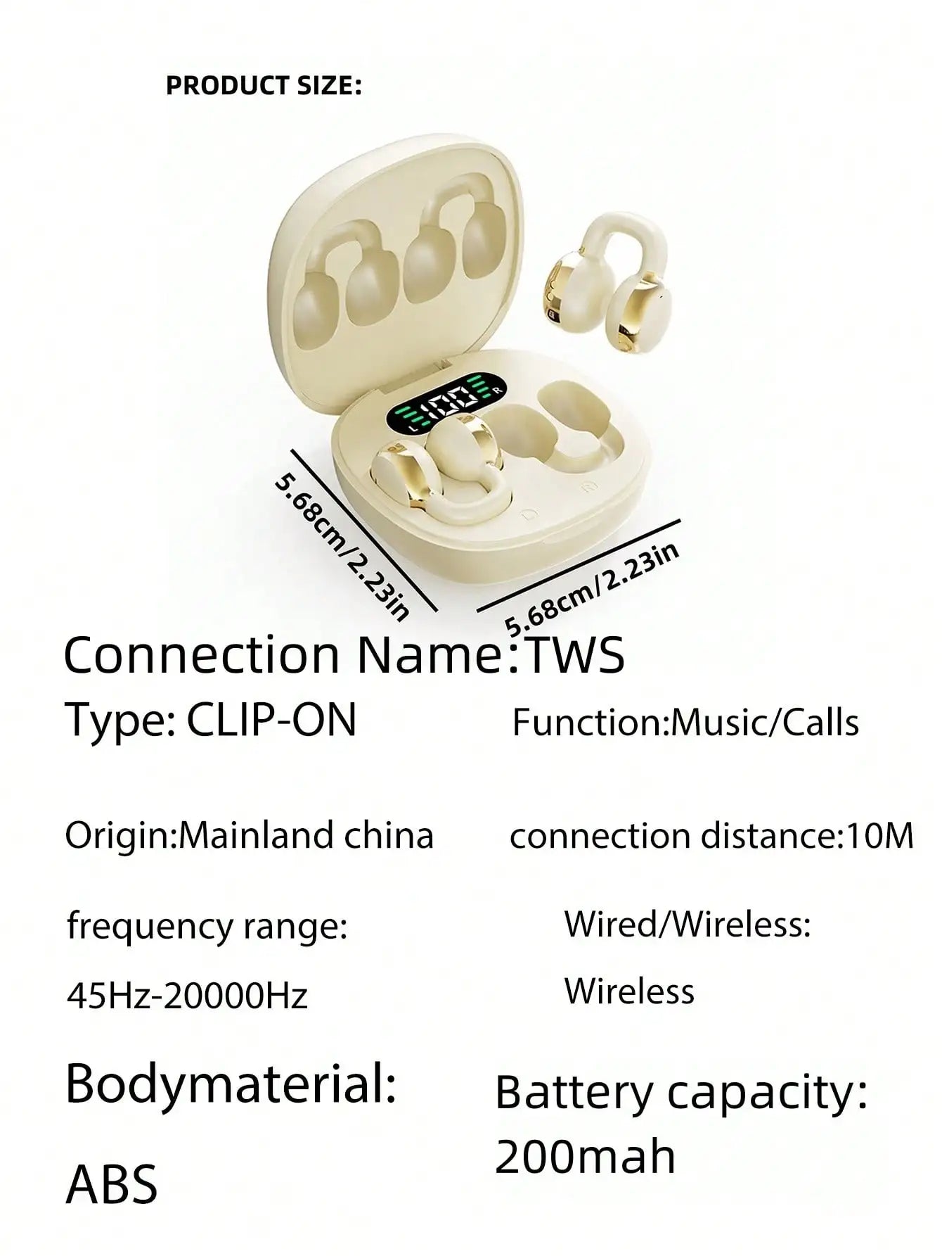 TWS Wireless Bluetooth Earbuds HIFI Surround Stereo Sound Built In Microphone Comfort In Ear Headphones