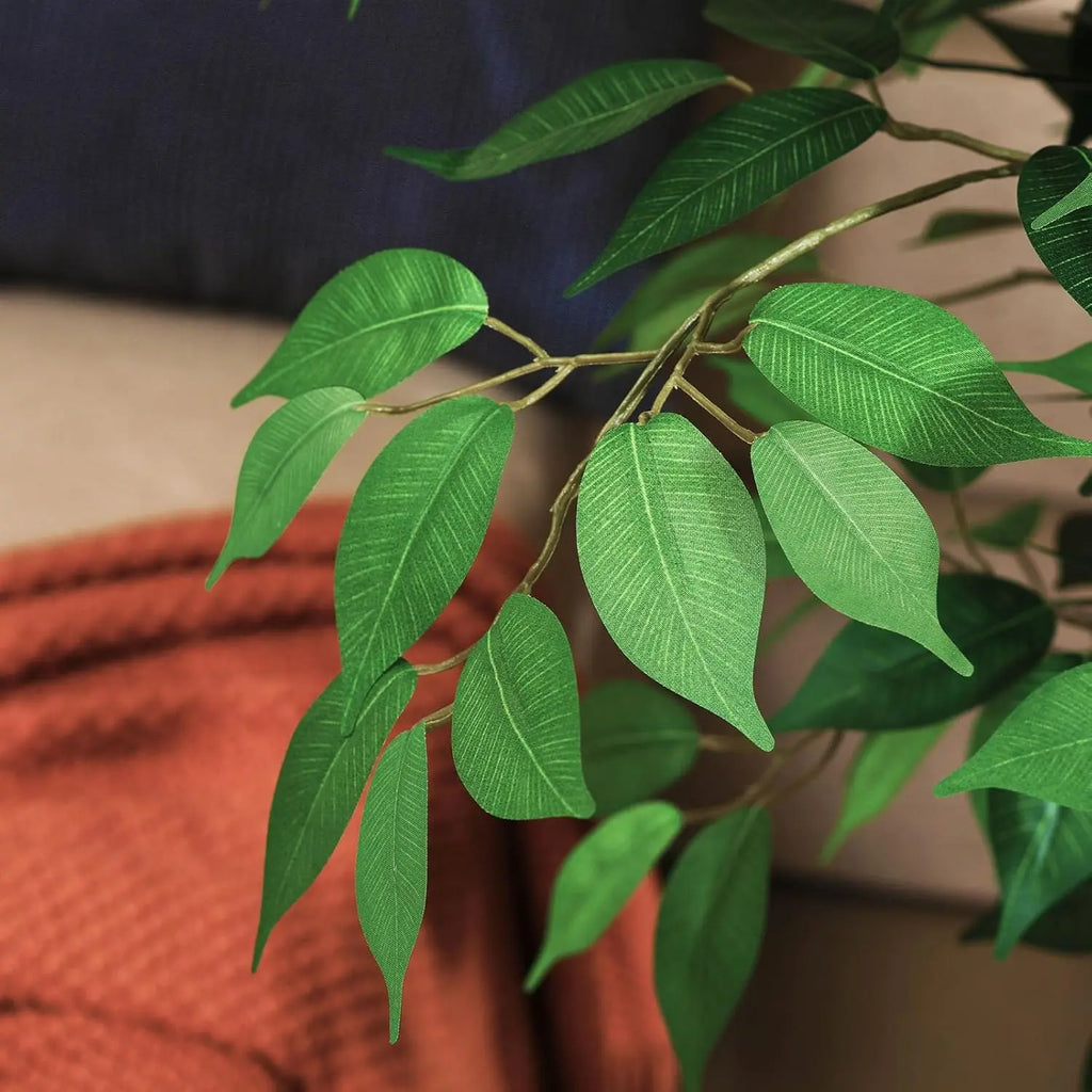 4ft Artificial Ficus Tree with Natural Wood Trunk in Plastic Pot
