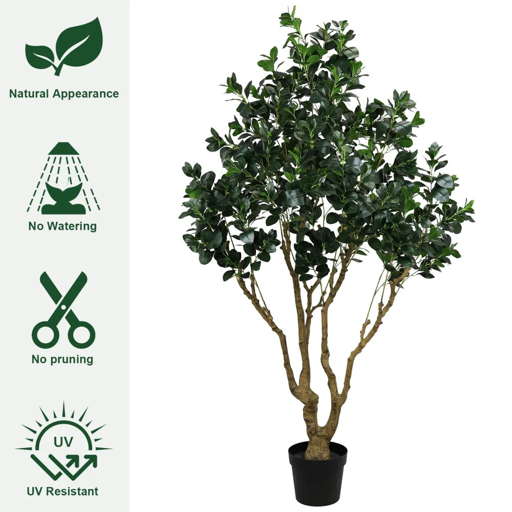 7.2FT  Artificial Silk Tree Large Faux Greenery Plant with Lifelike Leaves