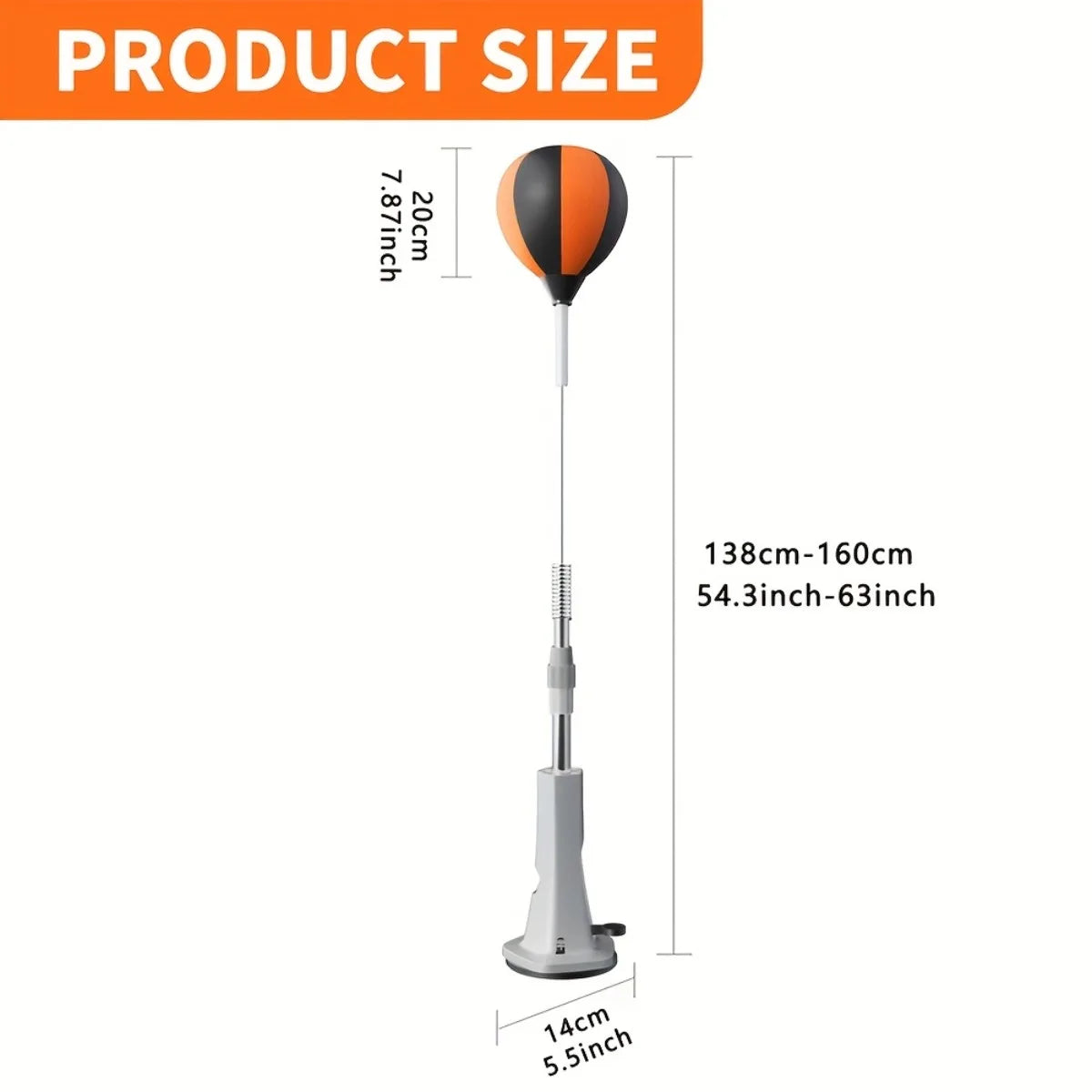 Indoor Reaction Punching Ball with Suction Cup, Adjustable Speed Training Ball