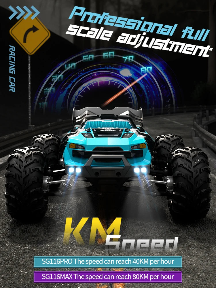 SG116 MAX 1:16 High Speed Drift Racing Car 80KM/H Brushless Motor 4WD SG316 MAX RC Off Road Car Monster Trucks