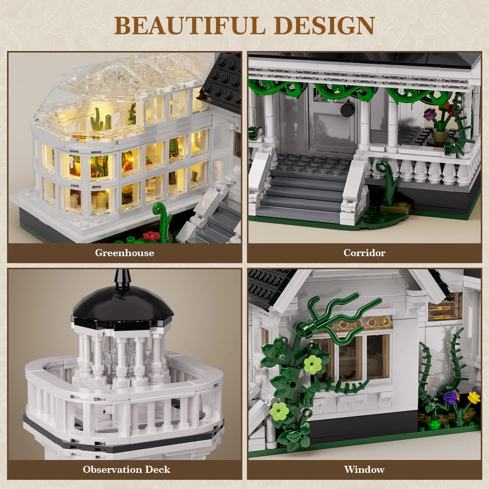 1877 Pcs Magic House Blocks Set Owens House Building Set Creator Architecture Model