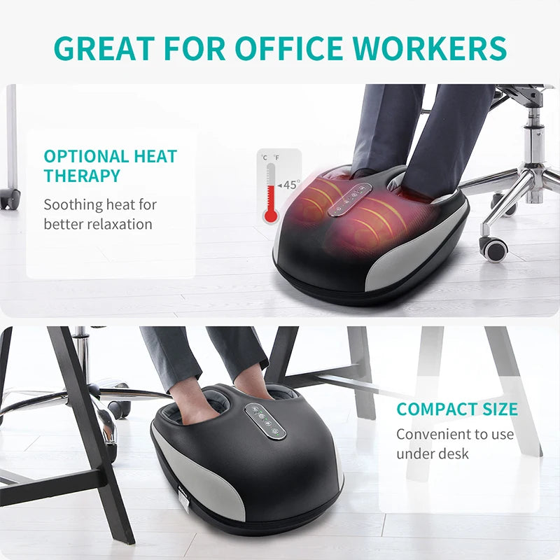 Shiatsu Foot Massager Machine Deep Kneading with Heat Air Compression Roller Vibration