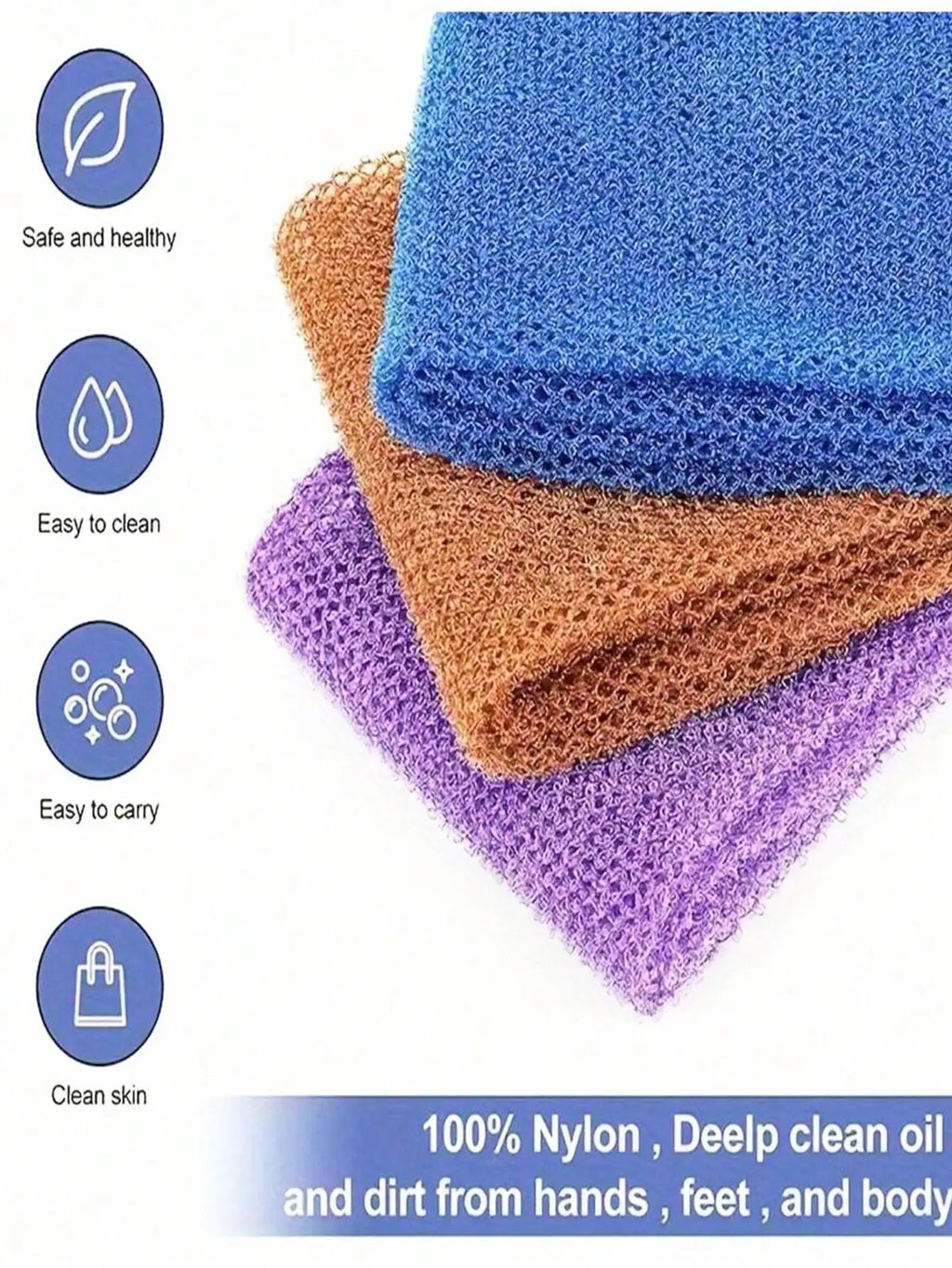 Mesh Exfoliating Back Long Net Bath Scrub Towel