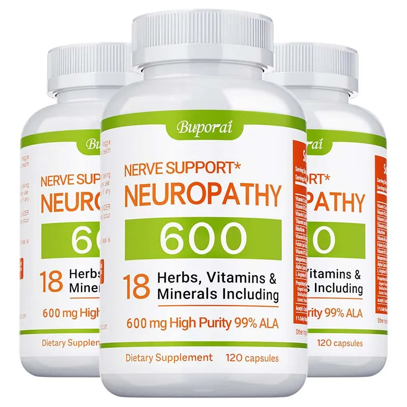 Neuropathy Support Supplement 600mg - Supports The Nervous System, Relieves Stress, Promotes Brain Function