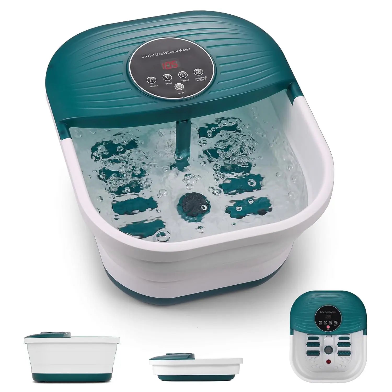 Collapsible Heated Foot Spa with Bubble Massage, Adjustable Temperature & Timer