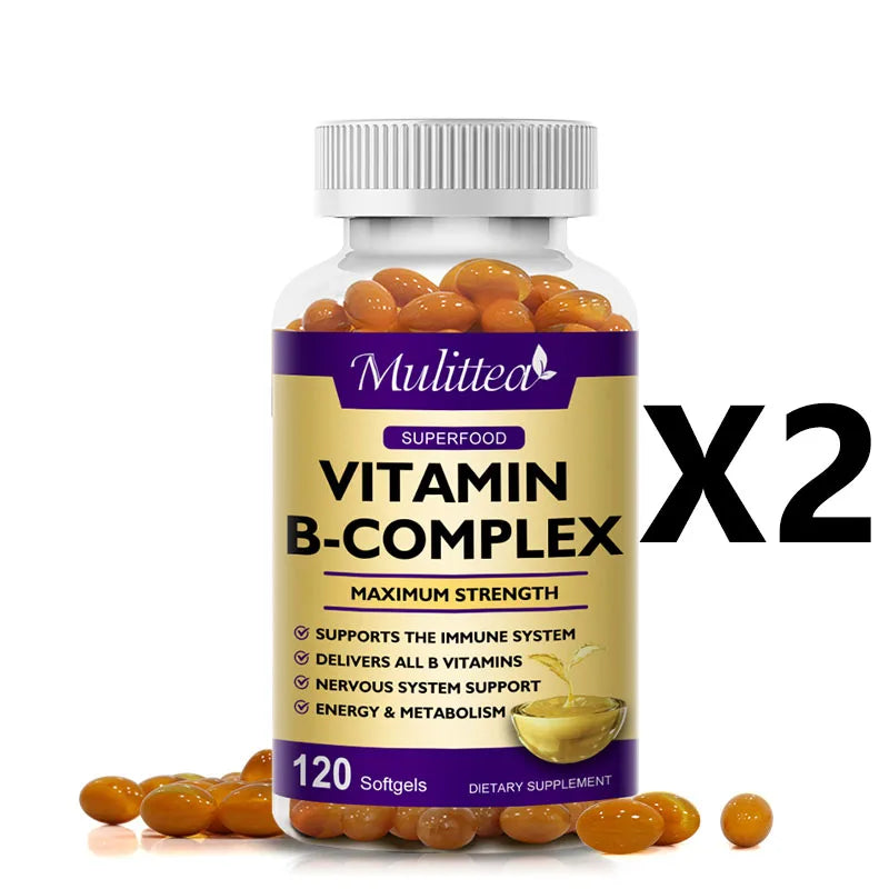 Mulittea Vitamin B Complex Capsules Help Relieve Fatigue Improve Digestion Reduce Stress Better Mood Support Immune