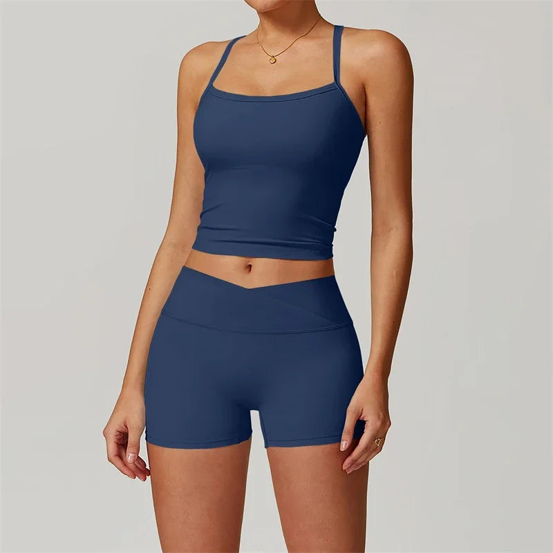 Yoga Set 2 Piece Sport Outfit for Woman Sportswear Fitness Suit Flared Leggings Underwear Gym Sets Workout Tracksuit