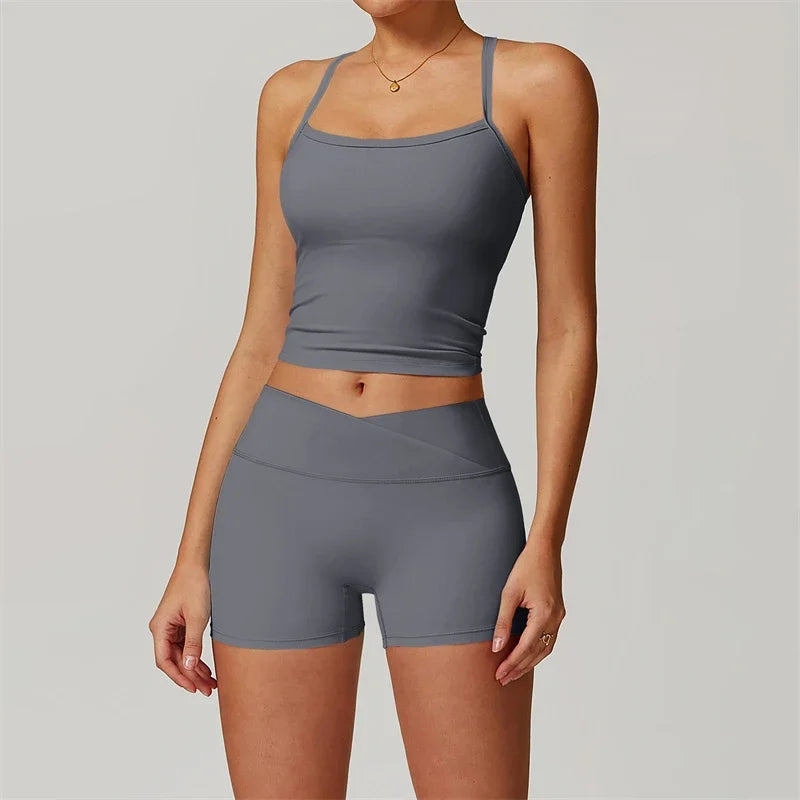 Yoga Set 2 Piece Sport Outfit for Woman Sportswear Fitness Suit Flared Leggings Underwear Gym Sets Workout Tracksuit