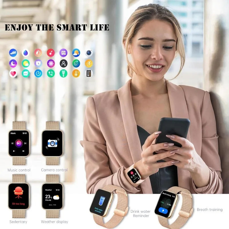 smart Watch, 1.85"HD Smart Watch for Women, AI Voice Smart Watch for Android/ iPhone