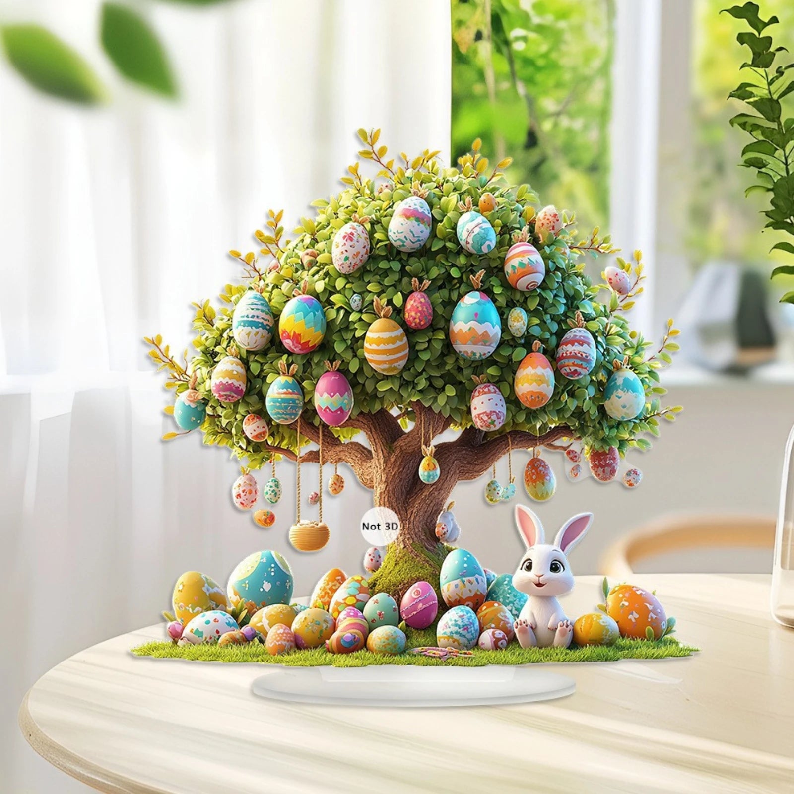 Easter Table Decor 2D Acrylic Colorful Ornament Spring Home Decoration