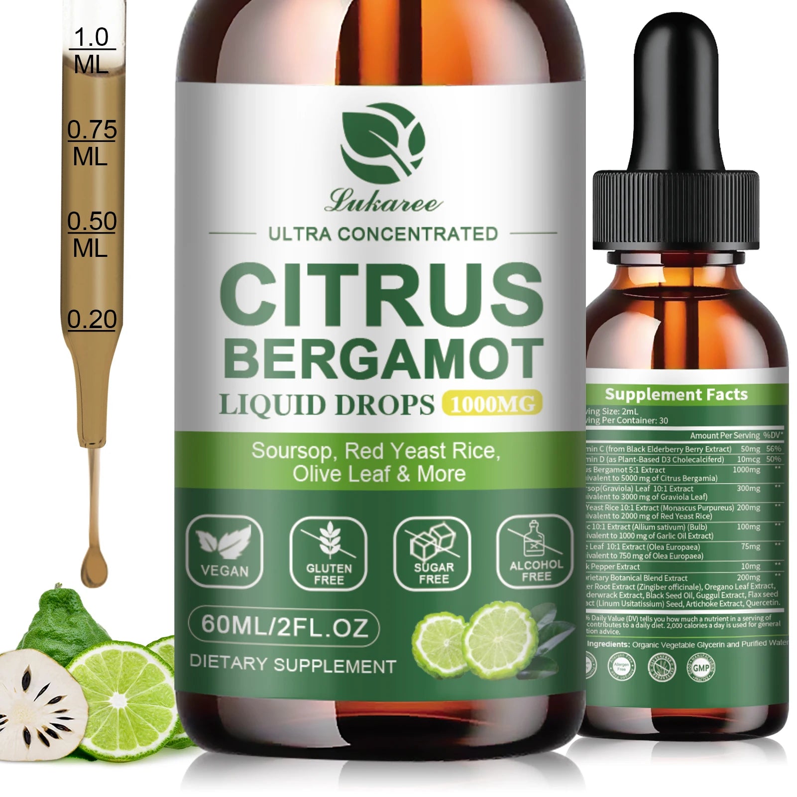Citrus Bergamot Liquid Drops Natural Supplement