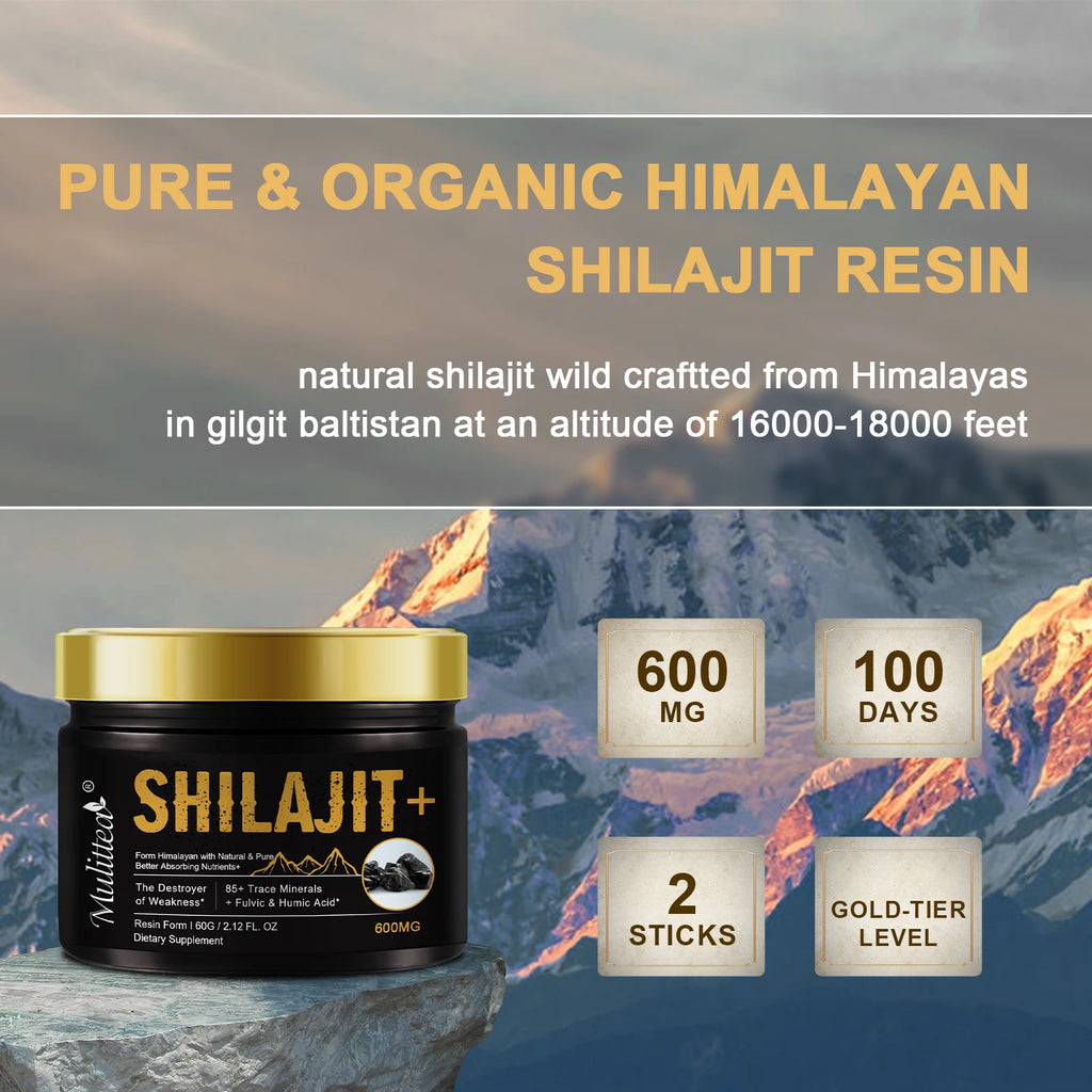 Pure shilajits with 85+ Trace Minerals & Fulvic Acid Support Immune and Metabolic Health Brain Focus