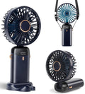 Upgraded Portable Handheld Fan 3200mAh 12H Battery Life 5 Speed Foldable with Stand Mini Fan
