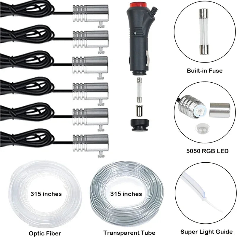 Flexible EL Wire Lights With App Control Ambient Atmosphere Strip Light Decorative Lamps 12V Car Interior Neon
