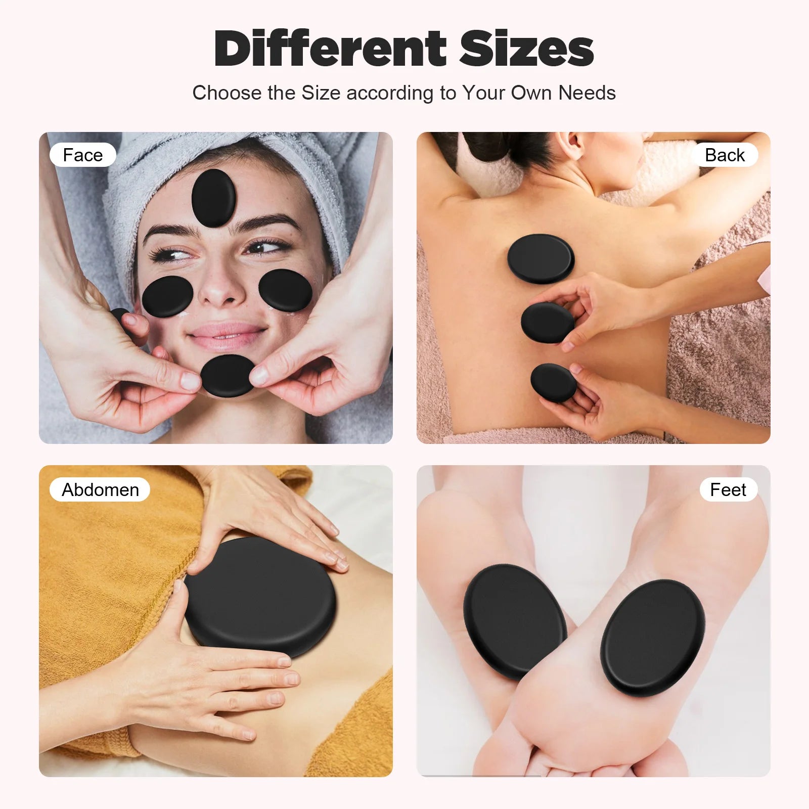 Professional Hot Stone Massage Kit with Heater, 20pcs Natural Volcanic Basalt Stones