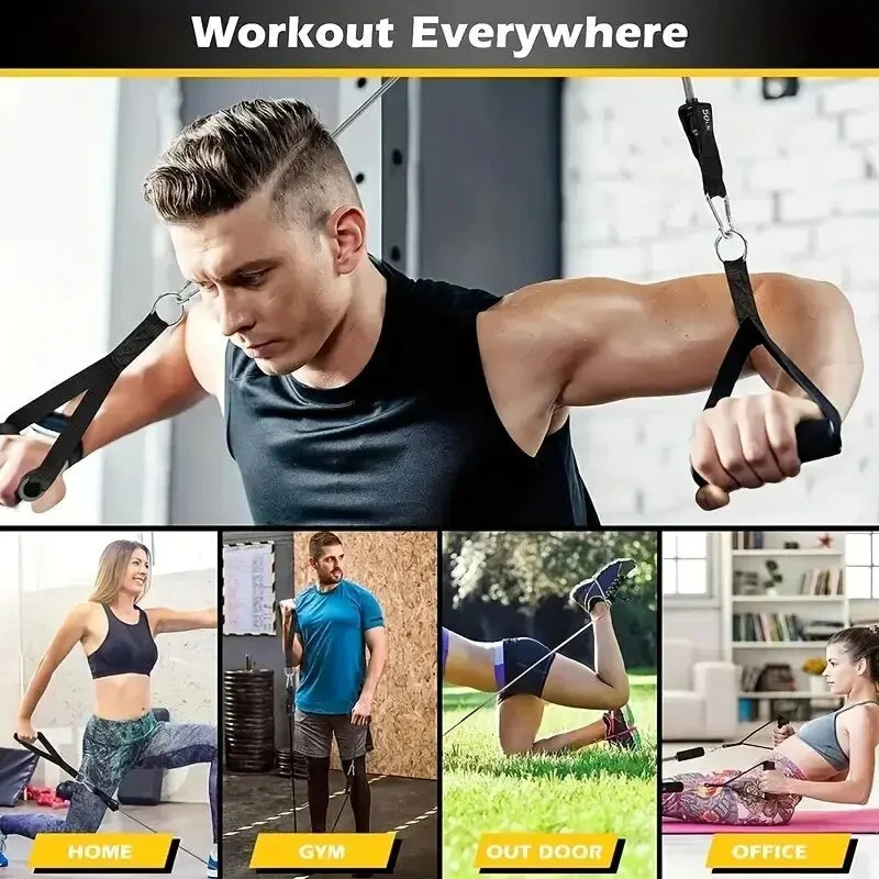 11pcs TPE Resistance Band Set Fitness Band Pull Rope Elastic Training Band With Door Anchor Handles Carry Bag