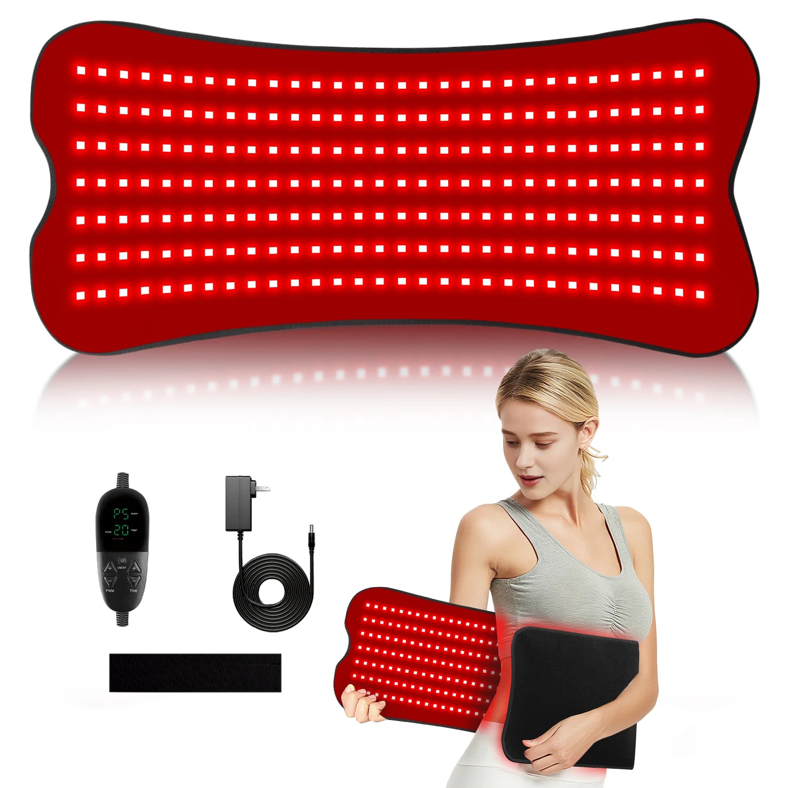 360 LEDs Red Light Belt 660nm&850nm Infrared Light Therapy Pad For Body Fatigue Deep Therapy