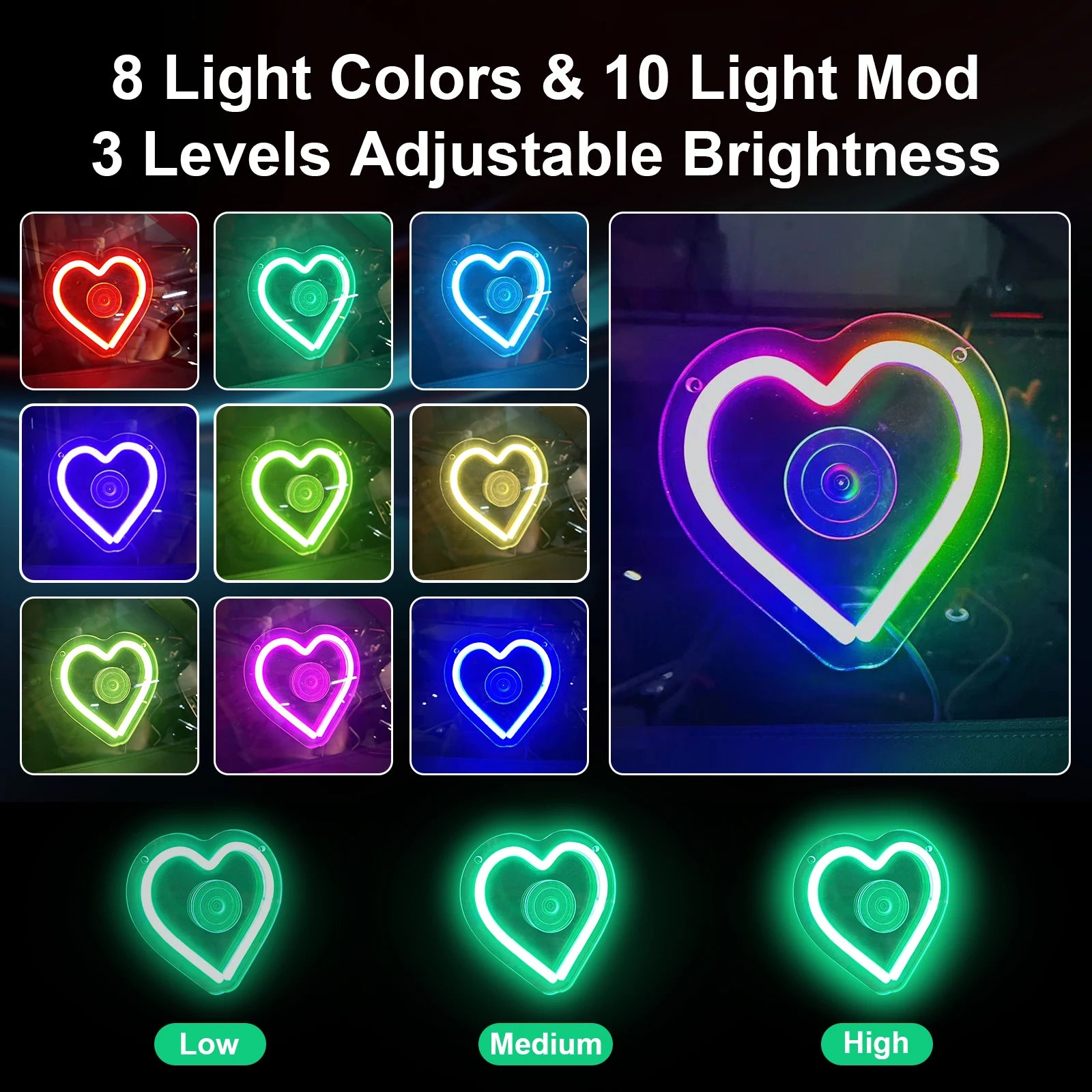LED Heart Sky Night Light 5V USB Powered Galaxy RGB Lamp for Car Roof Kids Room Decor Lights