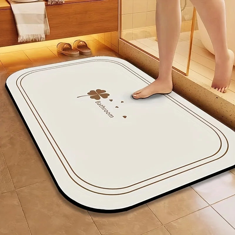 Bath Mat Quick Dry Super Absorbent Non-slip Floor Mat for Bathroom Shower Kitchen Pet Feeding