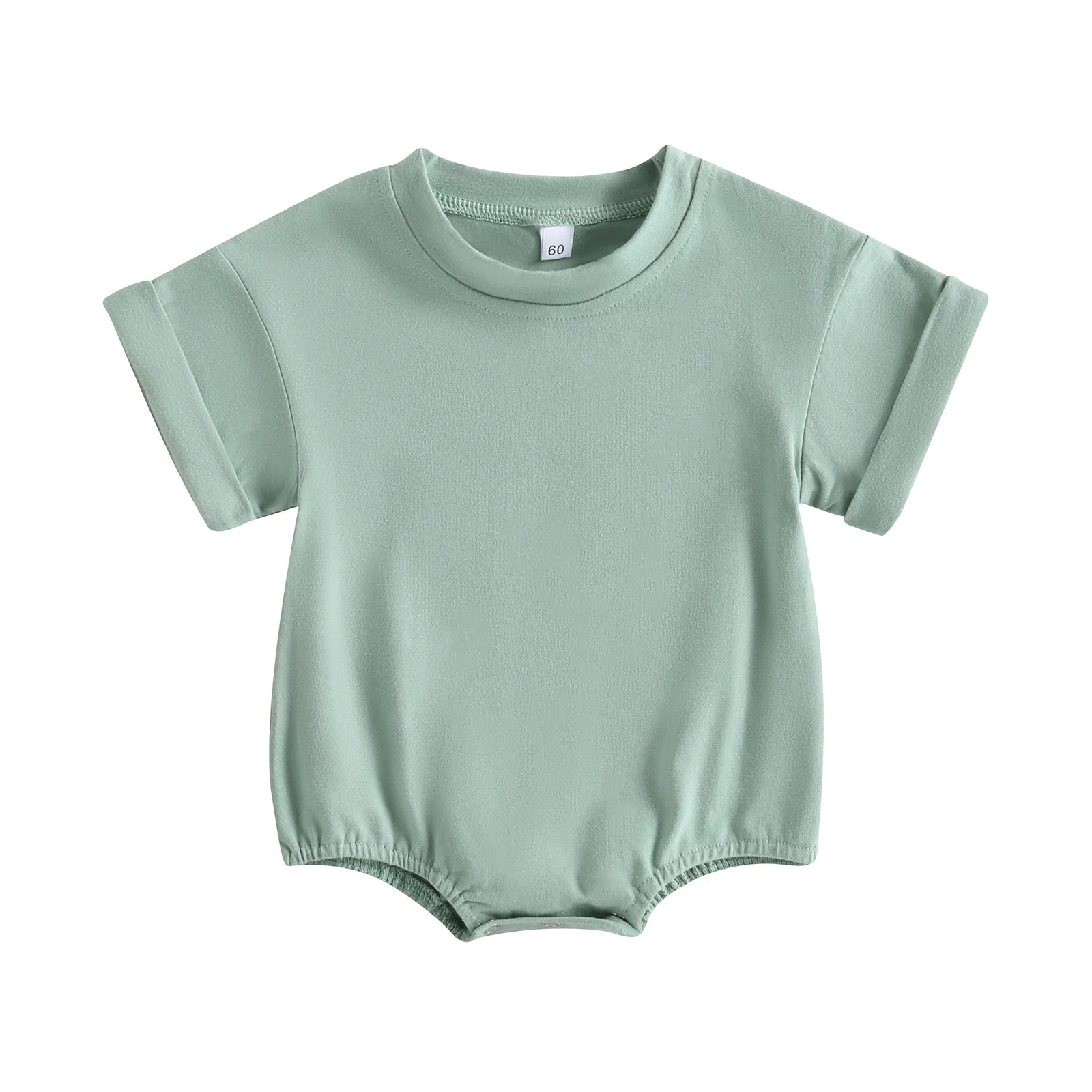 Boys Girls Bodysuit Short Sleeve Solid Color Jumpsuit Solid Casual Clothes