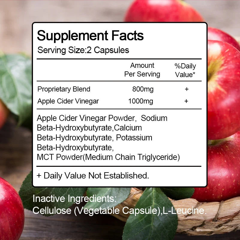 Apple Cider Vinegar Capsules for Male and Female Fat Burners and Appetite suppressants Support Weight and Gut Health