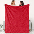 Red Jacquard Blanket Warm Texture for Camping Sofa Bed Travel