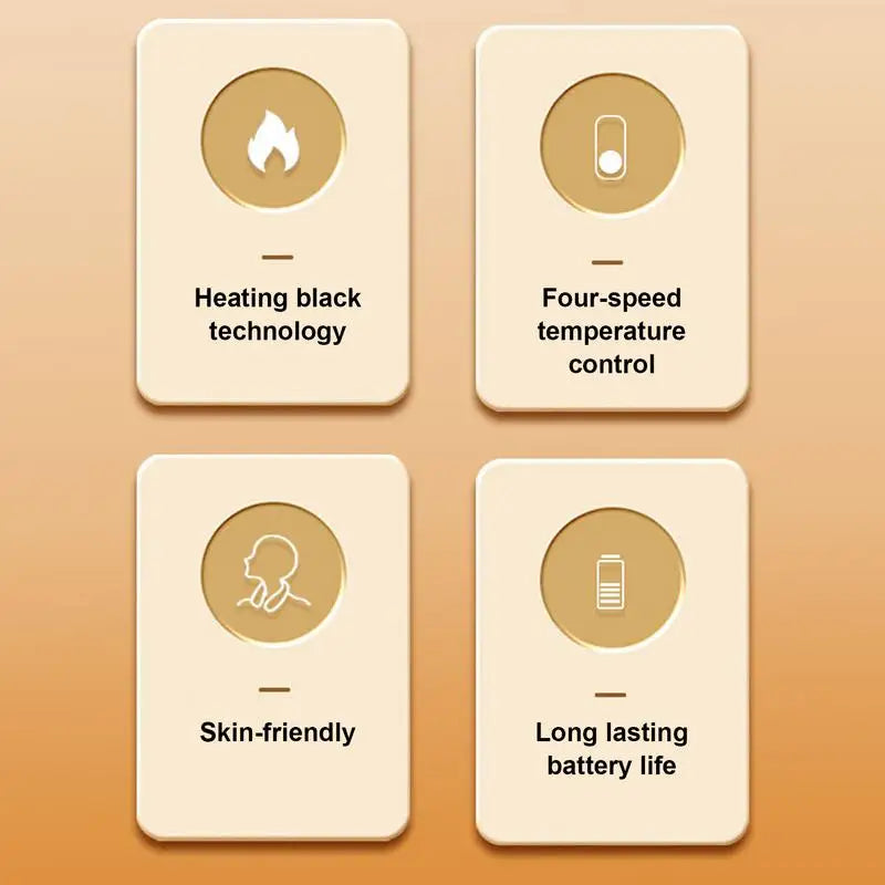 Cordless Neck Heater Rechargeable Neck & Hand Warmer 4 Heat Settings Fast Heating Pad Portable Neck Heat