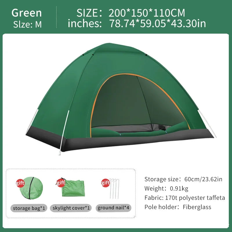 2-3Person Outdoor Pop Up Tent Waterproof Automatic Camping