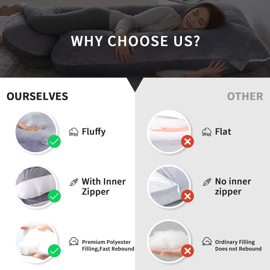 Pregnancy Pillows for Sleeping, G Shaped Full Body Maternity Pillow with Removable Cover