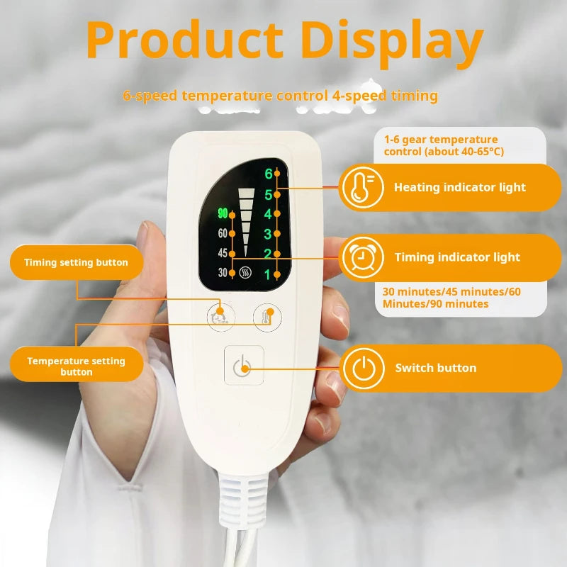 110V-240V Electric Heating Pad Blanket Timer Physiotherapy Heating Pad