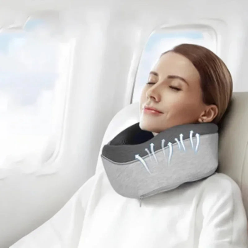 Travel Neck Pillow Car Neck Memory Foam Pillow U-Shaped Portable Auto Headrest Pillow Adjustable Traveling