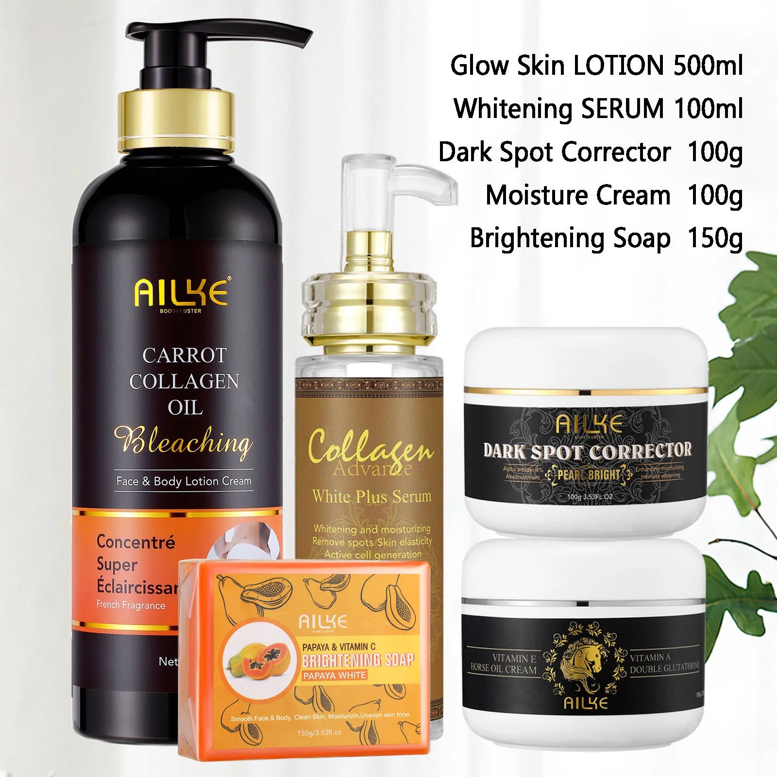 Collagen Women Skin Care Set, Moisturizing, Whitening, Remove Freckles, Dark Spots, Black Spots, Skin Lightening Kit