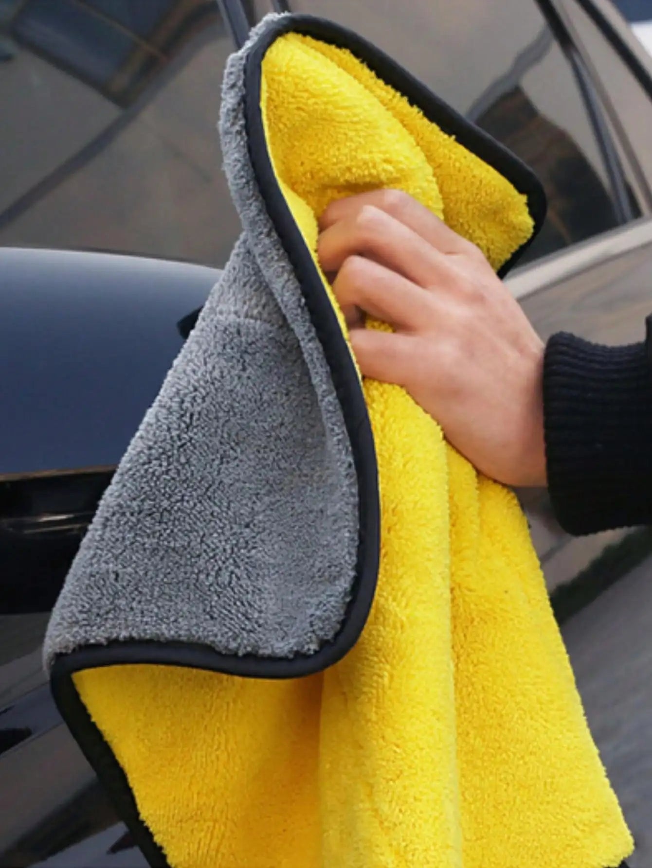 6 Pack Microfiber Car Cleaning Towels, 30x30CM Ultra-Absorbent Auto Detailing Cloths, Strong Stain Removal, Easy to Wash,