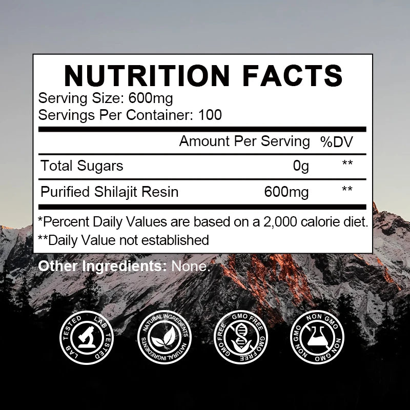 Himalaya Pure Shilajit Resin Original Mineral Health Supplement Non-GMO Brain Memory Cognitive Energy Health