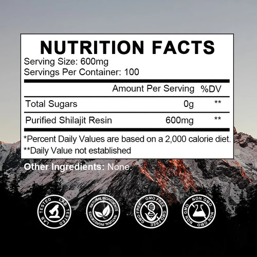 100% Himalaya Pure Shilajit Resin Original Mineral Health Supplement Non-GMO Brain Memory Cognitive Energy Health