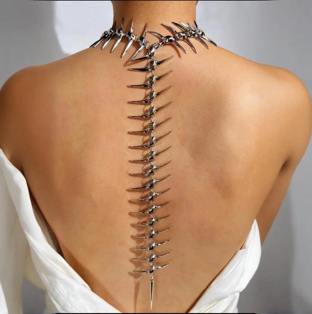 Edgy Niche Hip-Hop Thorn Skeleton Alloy Women's Necklace Perfect for Holiday Parties Everyday Wear Street