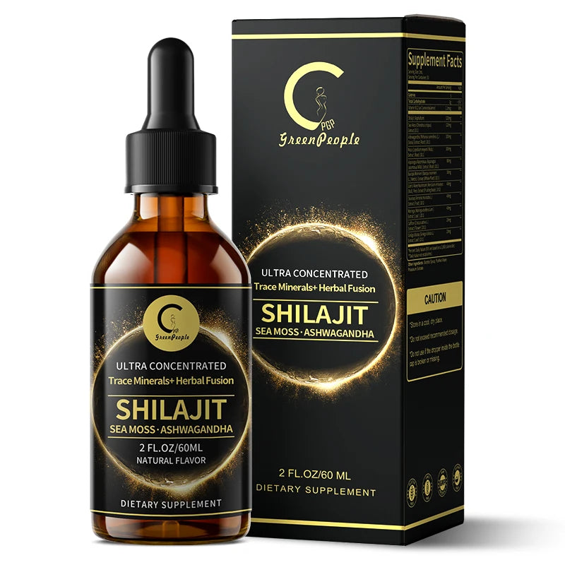 Shilajit Liquid Drops with Sea Moss, Ashwagandha, Maca, Moringa