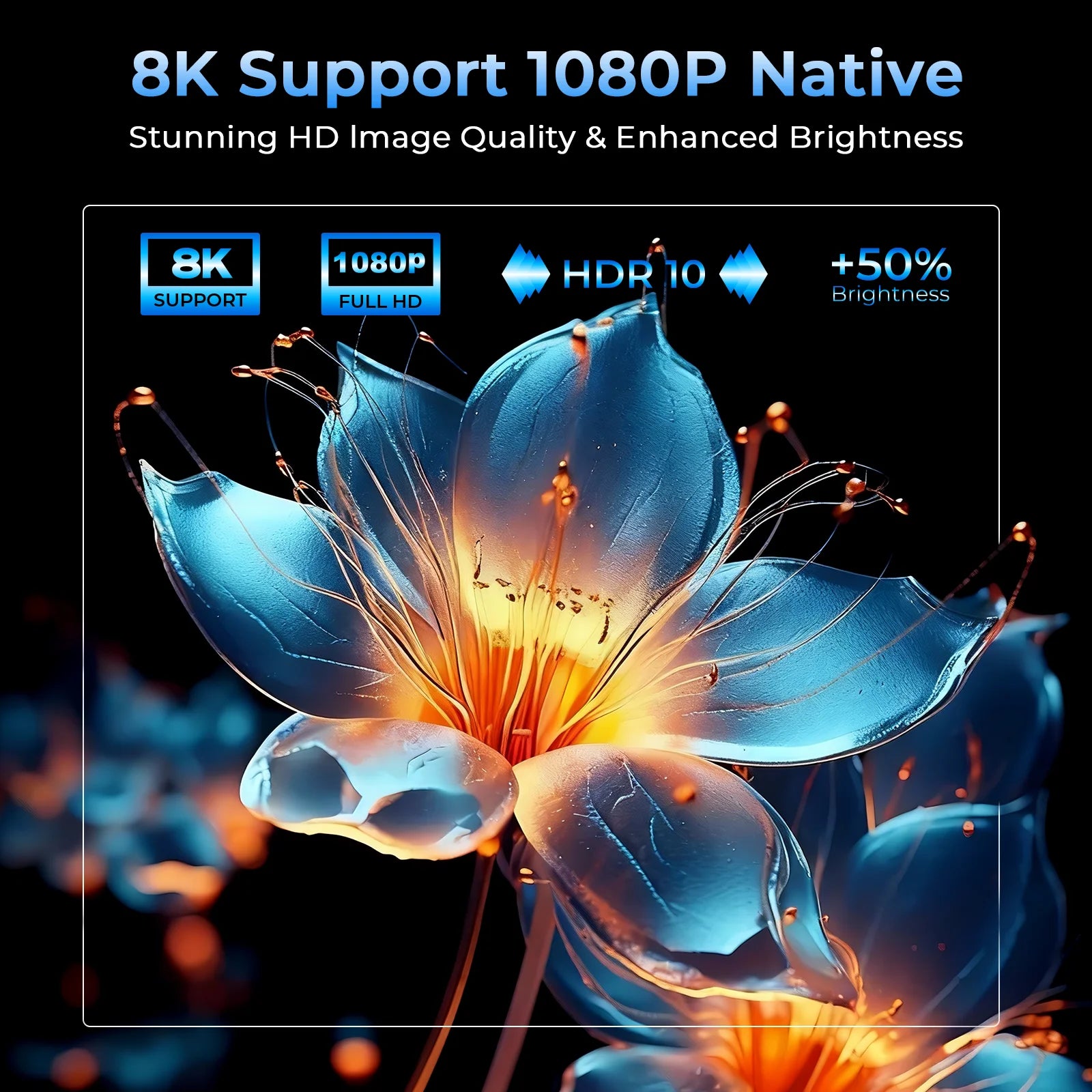 8K Support HD Projector 5W Speaker Android 14 WiFi6 BT5.4 Outdoor Home Theater Projectors X7