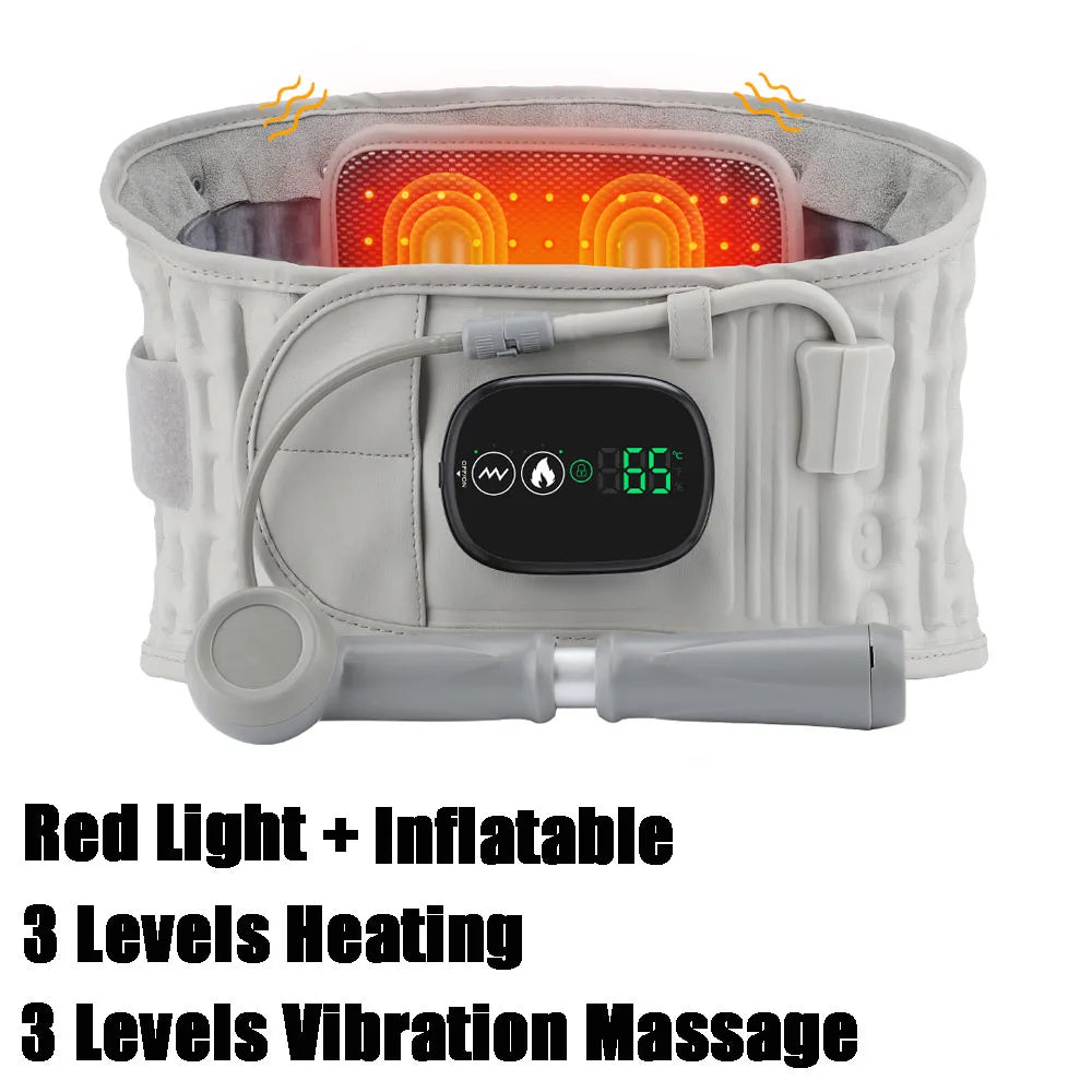 Infrared Heating Waist Massager Electric Belt Vibration USB Charge Red Light