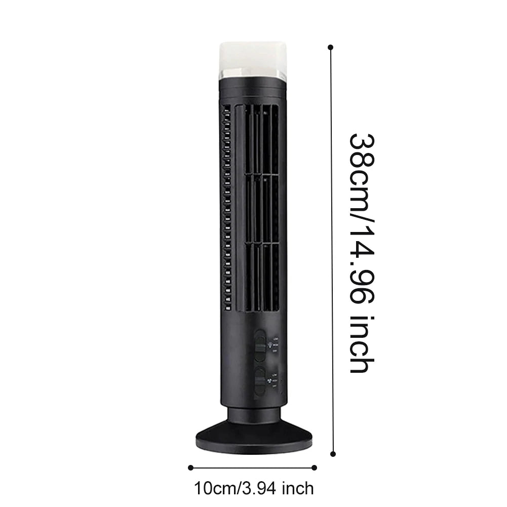 LED Tower Fan Bladeless Tower Fan 90 Degree Oscillating Quiet Portable USB Electric Desk Fan