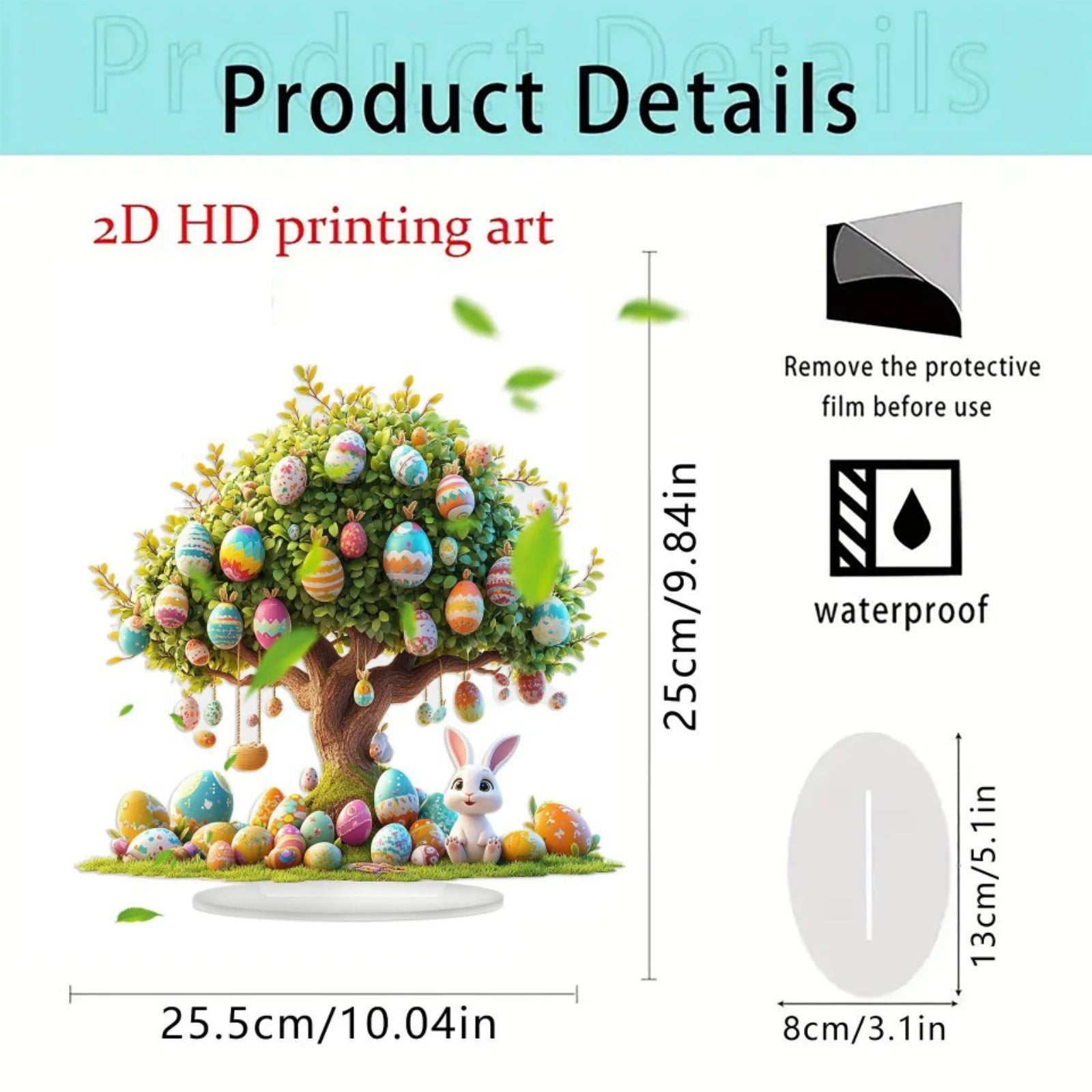 Easter Table Decor 2D Acrylic Colorful Ornament Spring Home Decoration