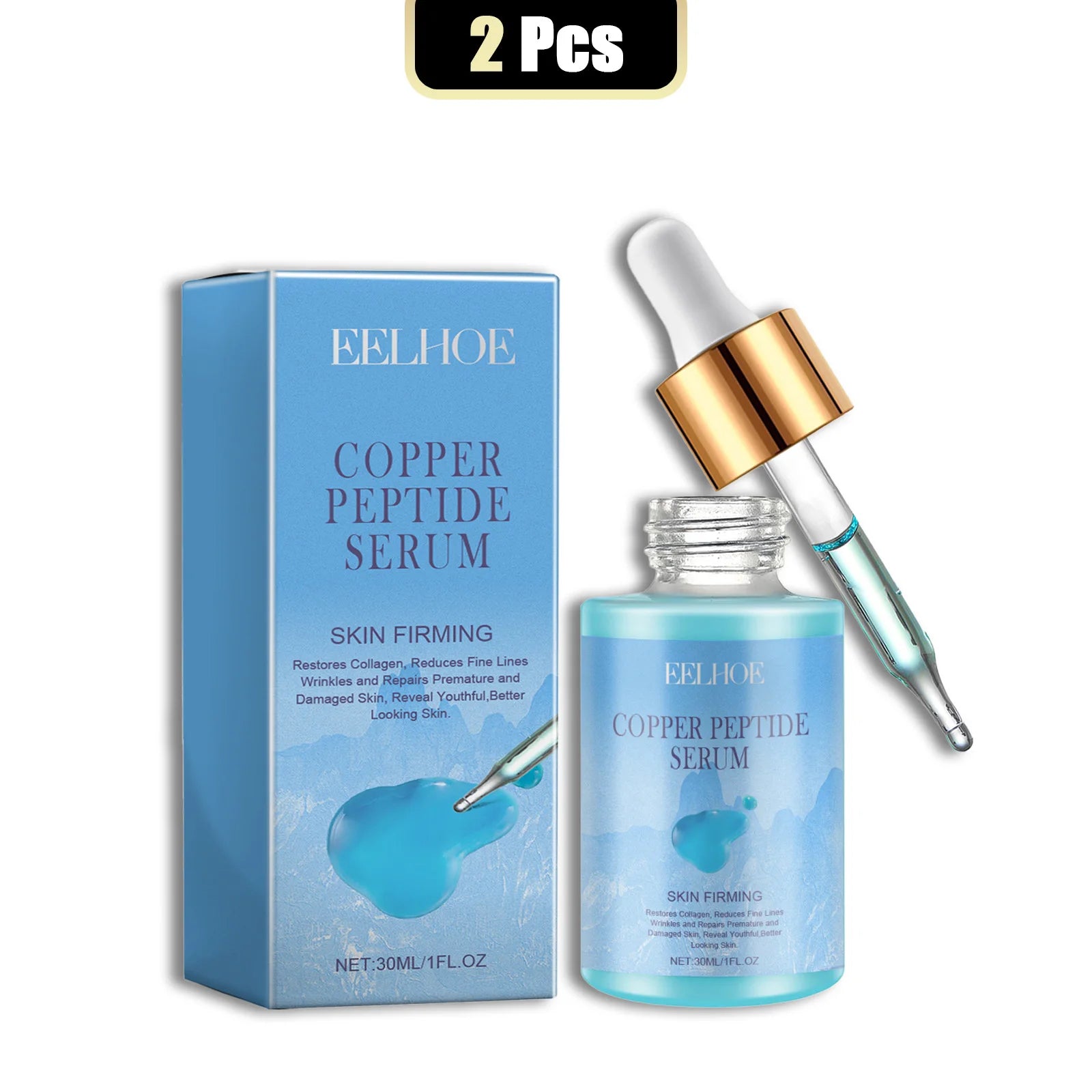Copper Peptide Facial Serum Moisturizing Firming Face Skin Increase Elasticity Anti Wrinkle Lines