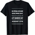 International Left Handers Day August 13th T-Shirt, Black Funny Proud Left Handed Tee, Left Hand Pride