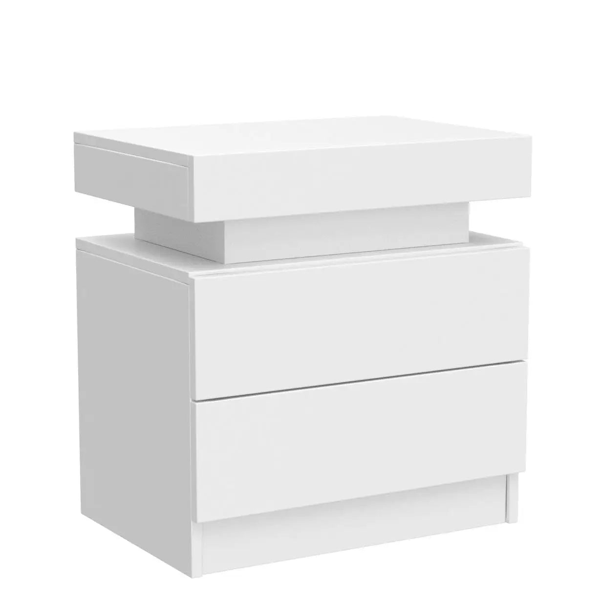 Nightstand Set of 2 LED Nightstand with 2 Drawers,Night Stand Set 2 with LED Light