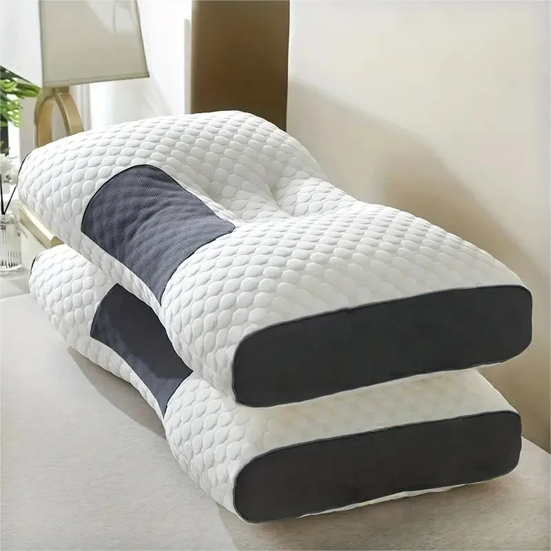 2pcs Massage Neck Pillows Adjustable Ergonomic Orthopedic Contour Support, High-Quality Pillow Core