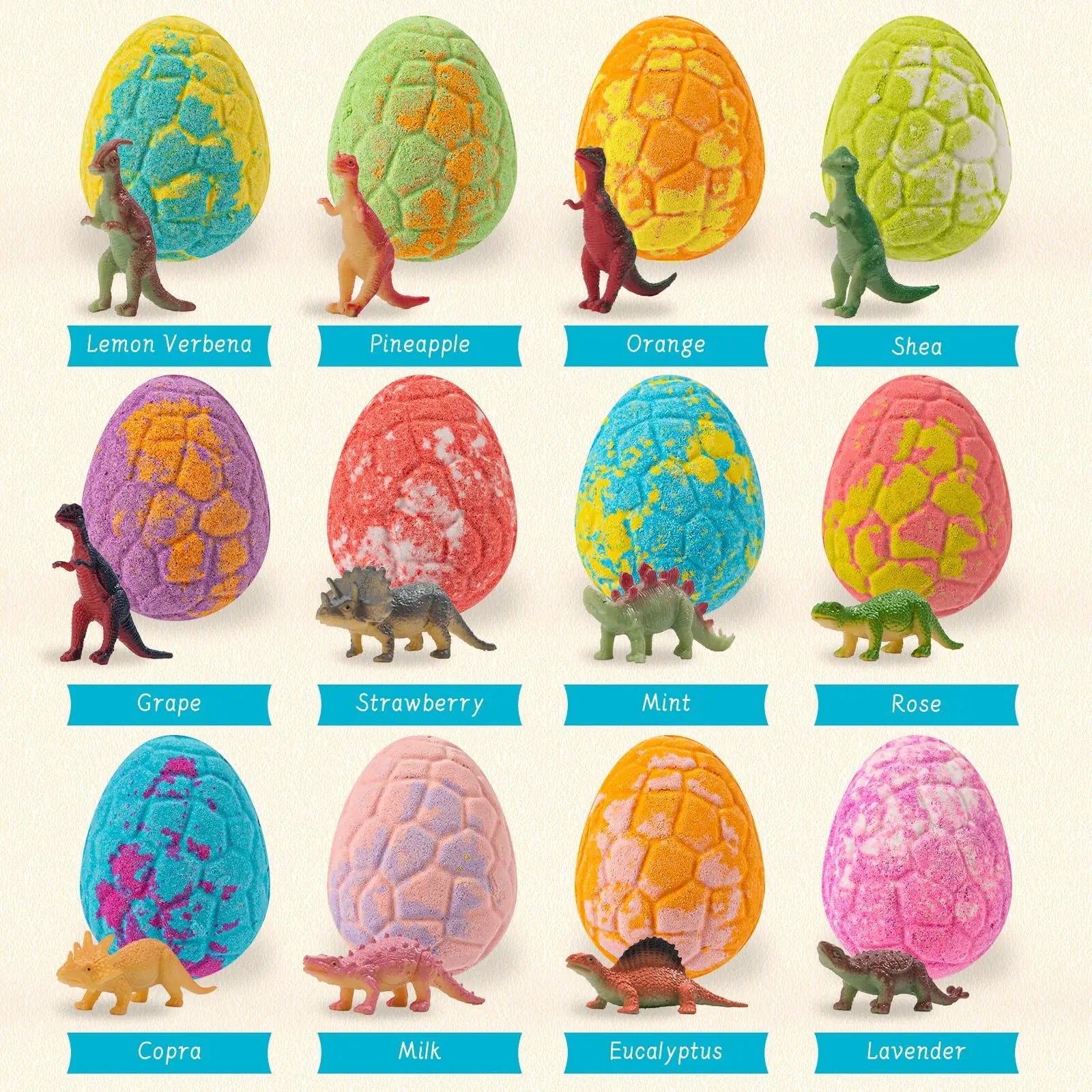 Bath Bombs for Kids with Surprise Toys Inside, 12 Pack Dinosaur Bath Bombs Gift Set